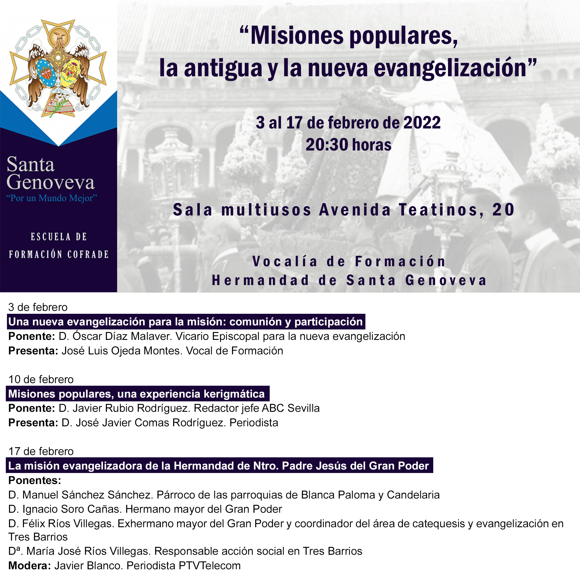 Escuela de formación cofrade – Misiones populares –