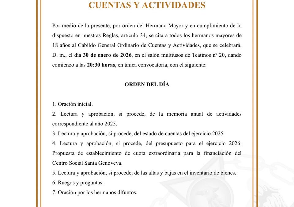 Cabildo General Ordinario de Cuentas y Actividades